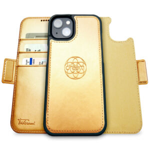 Fibonacci Wallet Case for iPhone 14 - Gold