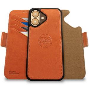Fibonacci Wallet Case for iPhone 16 Plus - Caramel