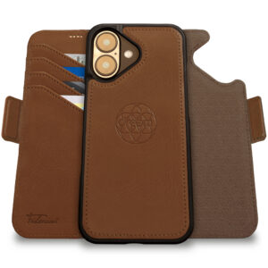Fibonacci Wallet Case for iPhone 16 - Chocolate