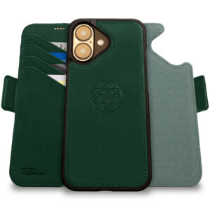 Fibonacci Wallet Case for iPhone 16 - Midnight Green